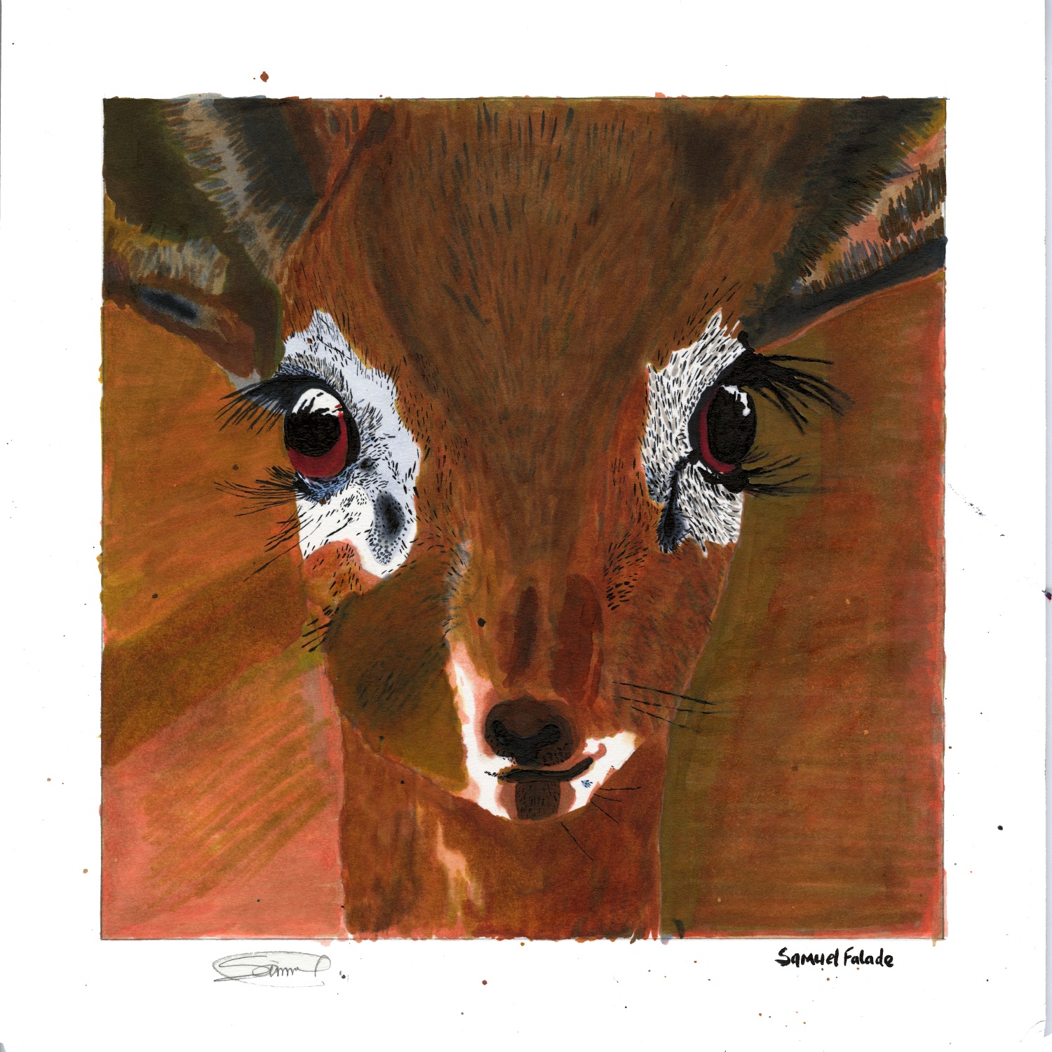 Marker painting of a deer
