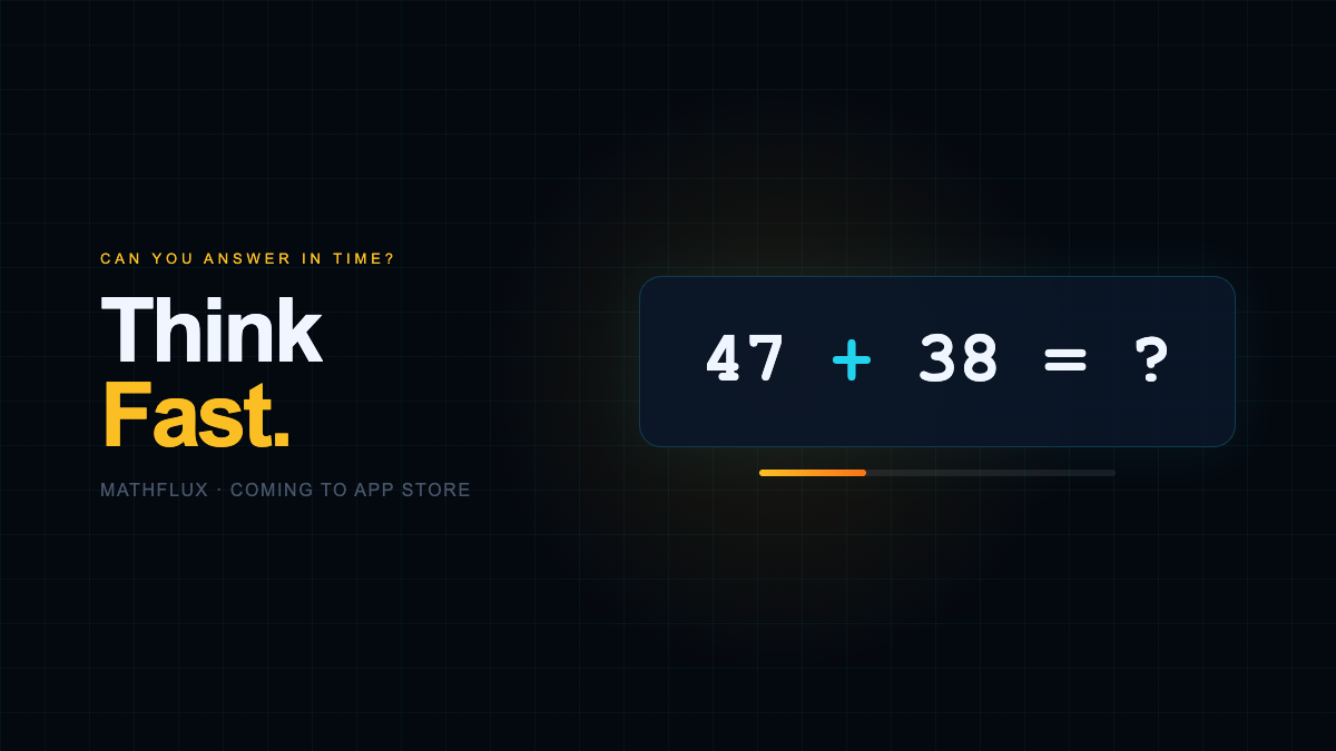 MathFlux · Think Fast, a timed mental-math challenge